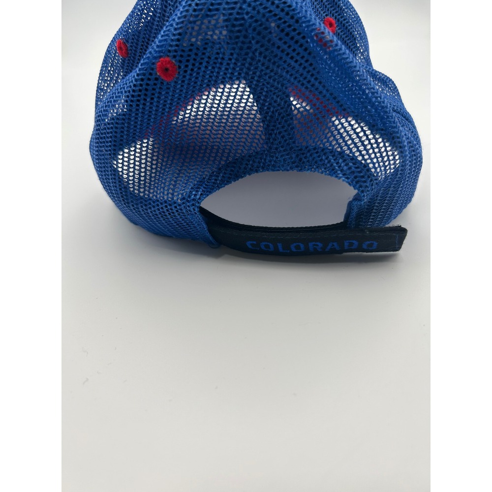 Colorado State Flag Moose Trucker Hat Blue Black Mesh Snapback Baseball Cap - Picture 3 of 4
